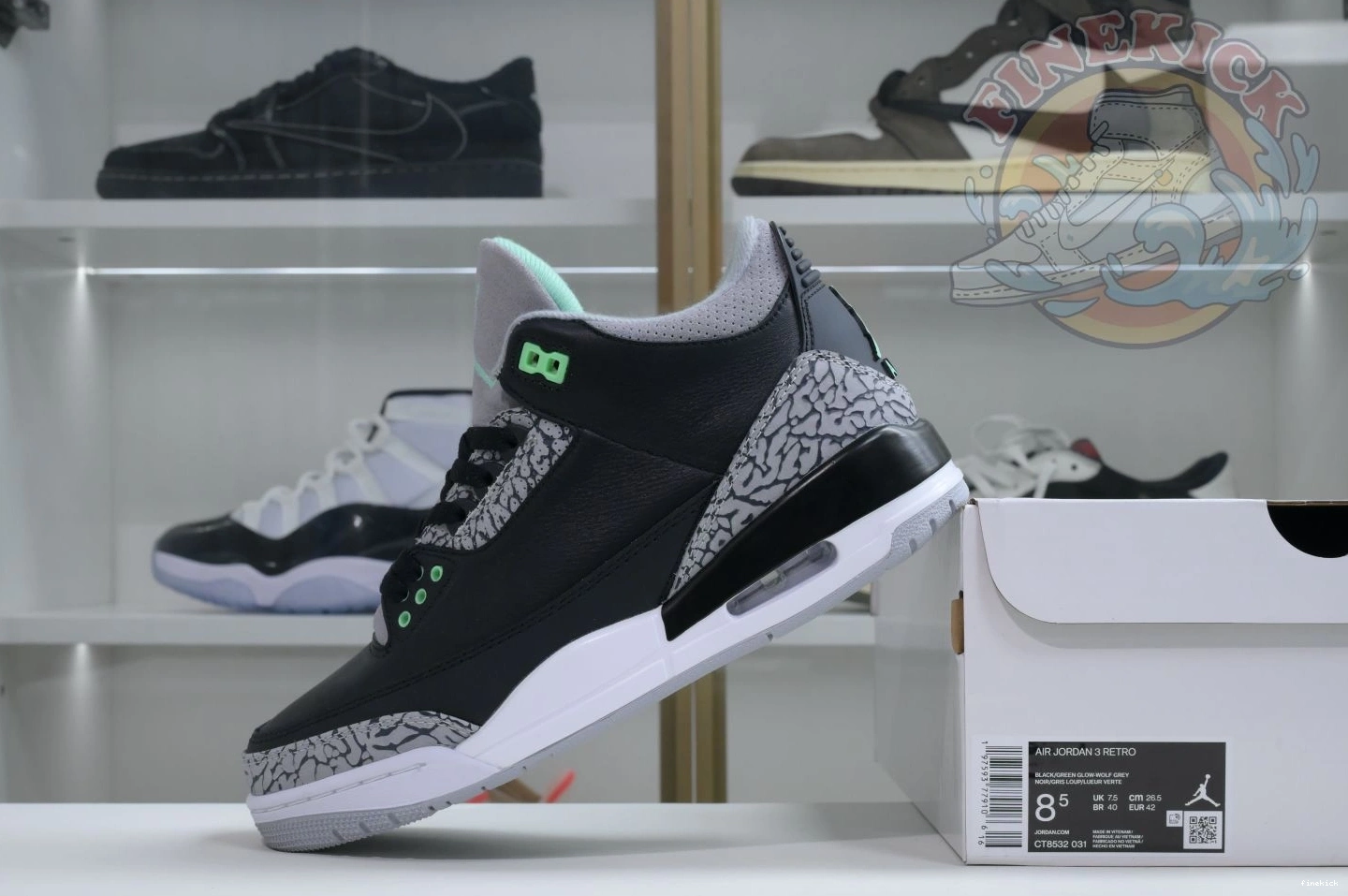 3 Jordan Air Green Glow 0226